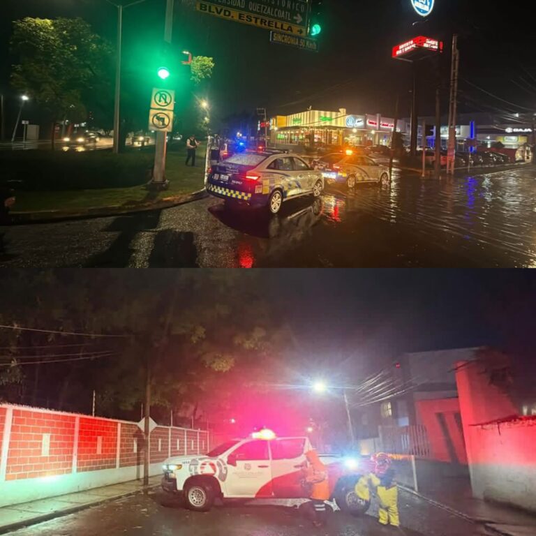 Fuerte lluvia provoca afectaciones en vialidades de Irapuato