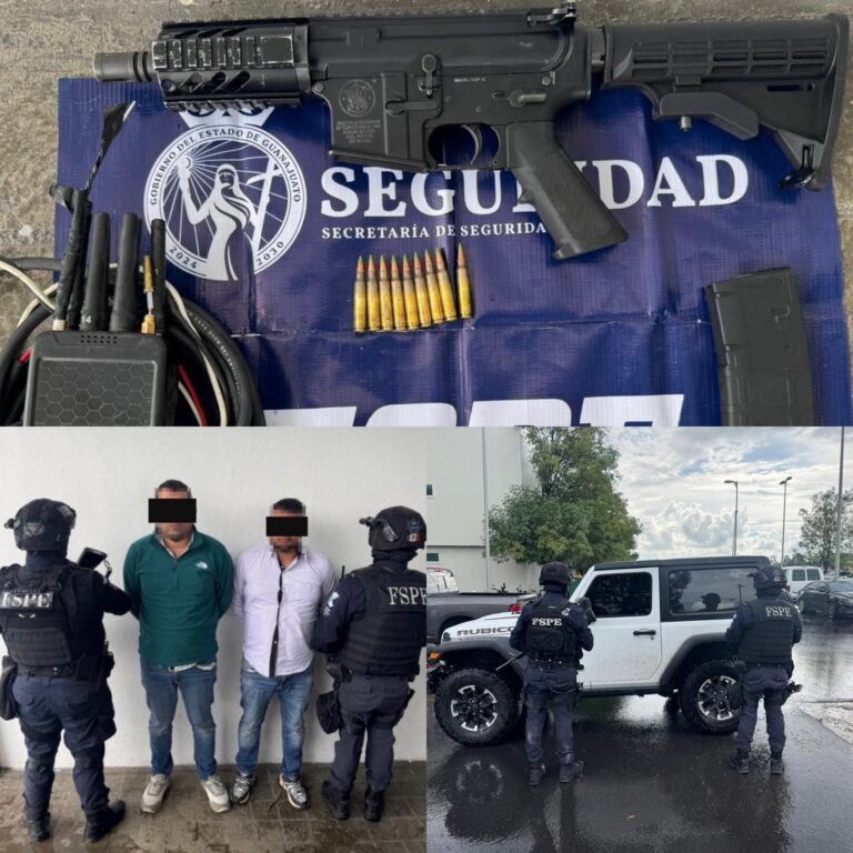 Operativo de FSPE en San Diego de la Unión deja dos detenidos y aseguramiento de arma larga e inhibidor de señal