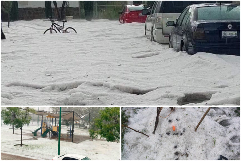 Fuerte granizada sorprende a León
