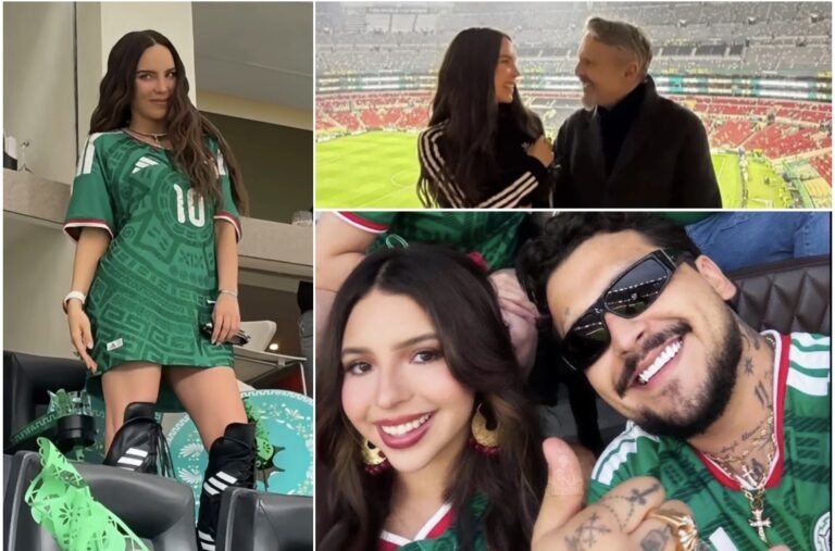 BELINDA, CHRISTIAN NODAL, ÁNGELA AGUILAR Y MIGUEL BOSÉ ACAPARAN MIRADAS EN EL PARTIDO DE LA SELECCIÓN MEXICANA