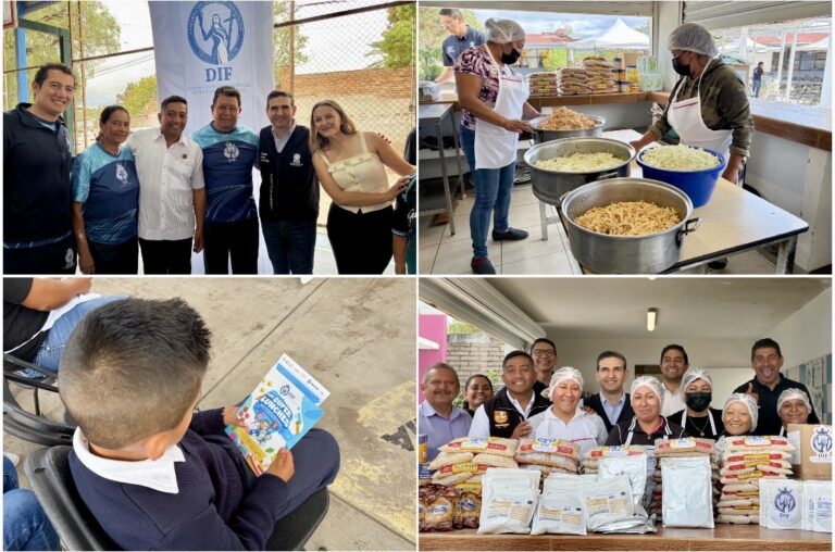 Entrega DIF Estatal insumos alimentarios a escuela primaria en San Diego de la Unión