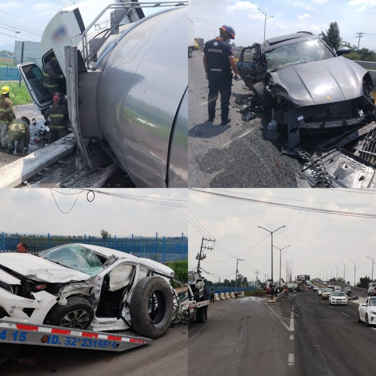 Choque entre pipa y dos vehículos deja dos lesionados en la carretera Irapuato-Abasolo