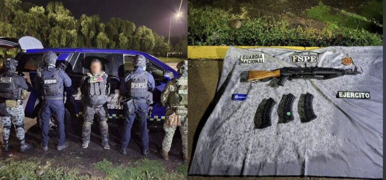 FSPE asegura arma larga y chaleco táctico en Santa Elena de Aceves, Pénjamo