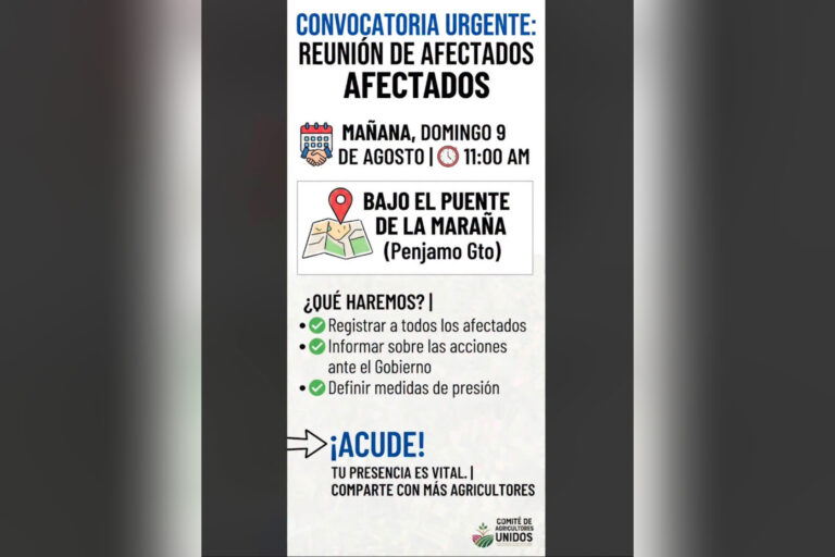Movimiento Agrícola Campesino convoca a asamblea para registrar parcelas afectadas