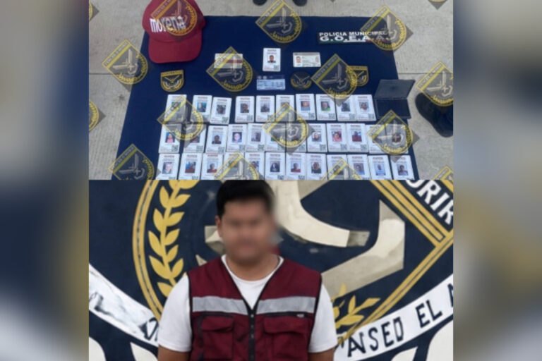 Detienen a ex elemento de la Guardia Nacional armado y con credenciales de Morena