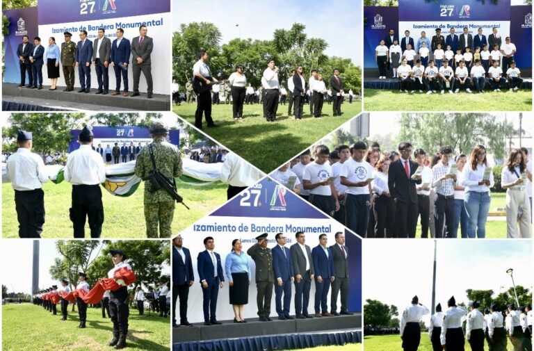 FORTALECEN IDENTIDAD NACIONAL EN IRAPUATO CON IZAMIENTO DE BANDERA MONUMENTAL