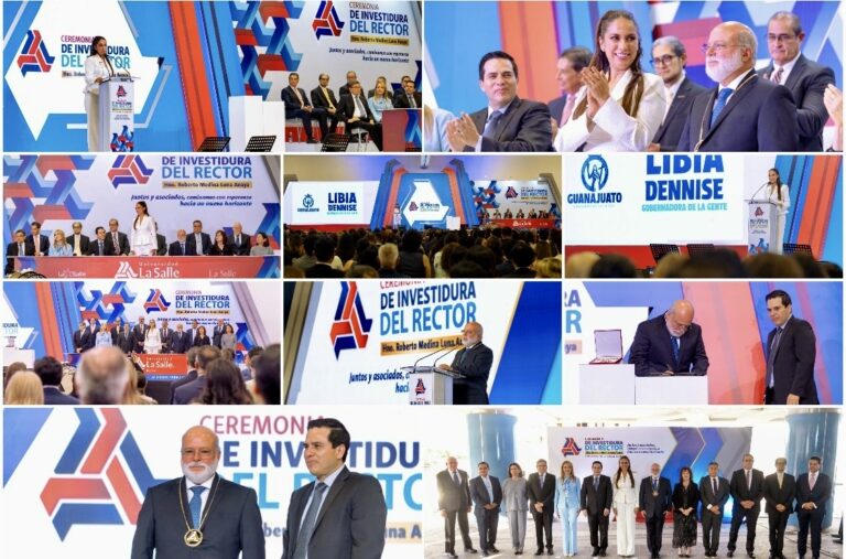 Refrenda Libia Dennise respaldo a la comunidad Lasallista durante Ceremonia de Investidura del Nuevo Rector de la Universidad La Salle Bajío