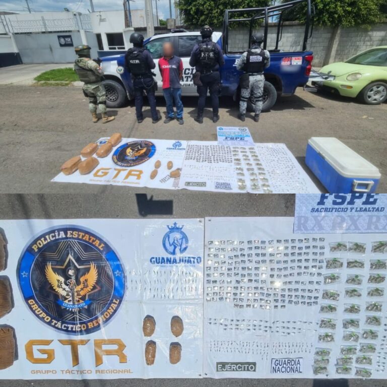 Detienen a hombre con más de 6 mil dosis de droga en San Francisco del Rincón