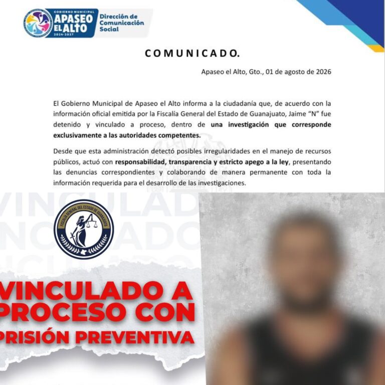 Gobierno de Apaseo el Alto asegura que proceso contra ex tesorero por desvío de 107 mdp debe resolverse conforme a ley
