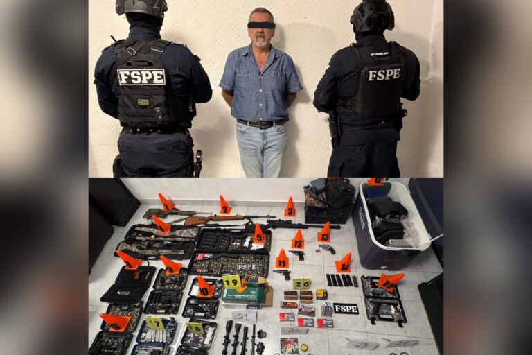 Operativo conjunto de autoridades federales y estatales logra detención de una persona con armas y cartuchos