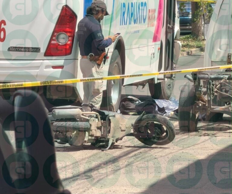 Muere motociclista tras ser atropellada por camión urbano en el bulevar García Téllez, Irapuato
