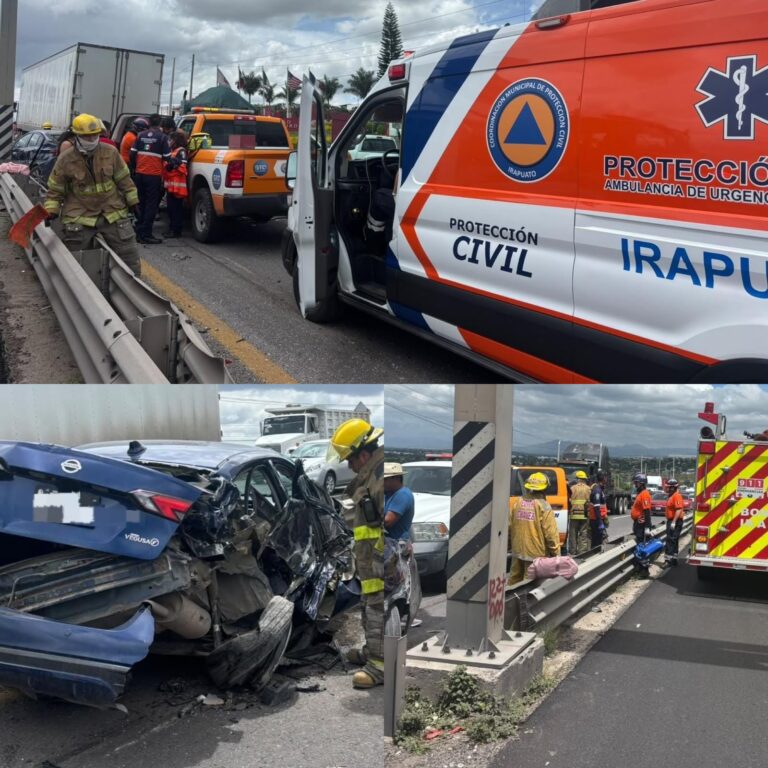 Adolescente resulta lesionada tras choque entre auto y tráiler en la Silao-Irapuato