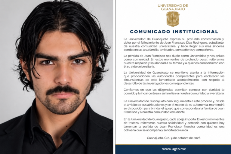 Confirma Universidad de Guanajuato muerte de Joan Francisco, estudiante reportado como desaparecido